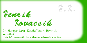 henrik kovacsik business card